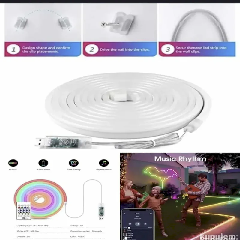 Led neon rgb 5m traka/neon led traka - Slika 4