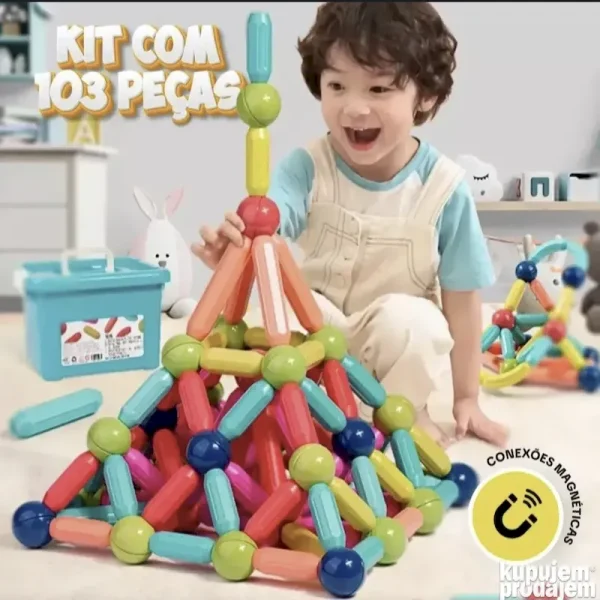 Magnetni stapici za decu set od 64 dela