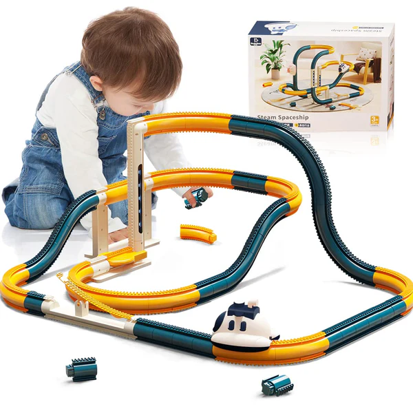 Električni voz sa parom set sa prugom, liftom i svemirskim vozilom