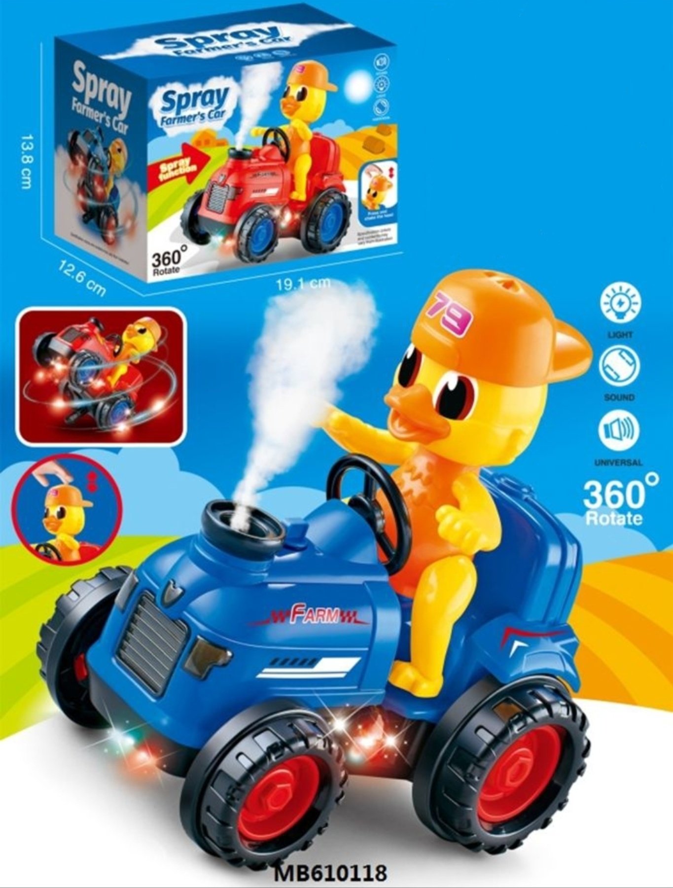 Traktor sa patkicom – svetlosni i parni efekti