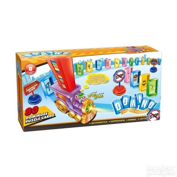 domino vozić koji postavlja domine