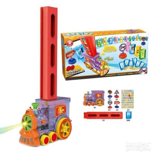 domino vozić koji postavlja domine