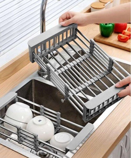 Oceđivač posuđa za sudoperu – Podesiva sušilica za sudove