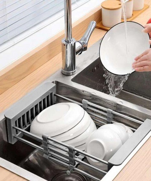 Oceđivač posuđa za sudoperu – Podesiva sušilica za sudove - Slika 2